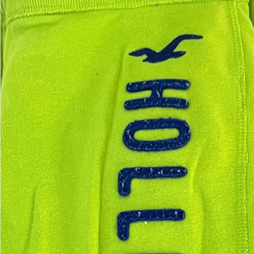 Hollister Lime Green Spell-Out Sweatpants - Size Small - Y2K Style Joggers - Picture 4 of 8